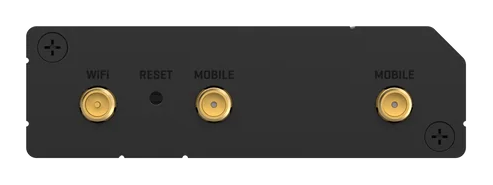 RUT200 Antennenseite: WiFi, RESET, 2x MOBILE (antenna side)