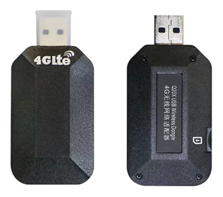 USB-Modem: 4G-LTE-USB-Stick, Vorder- und Rückseite (4G LTE USB dongle, front and back)